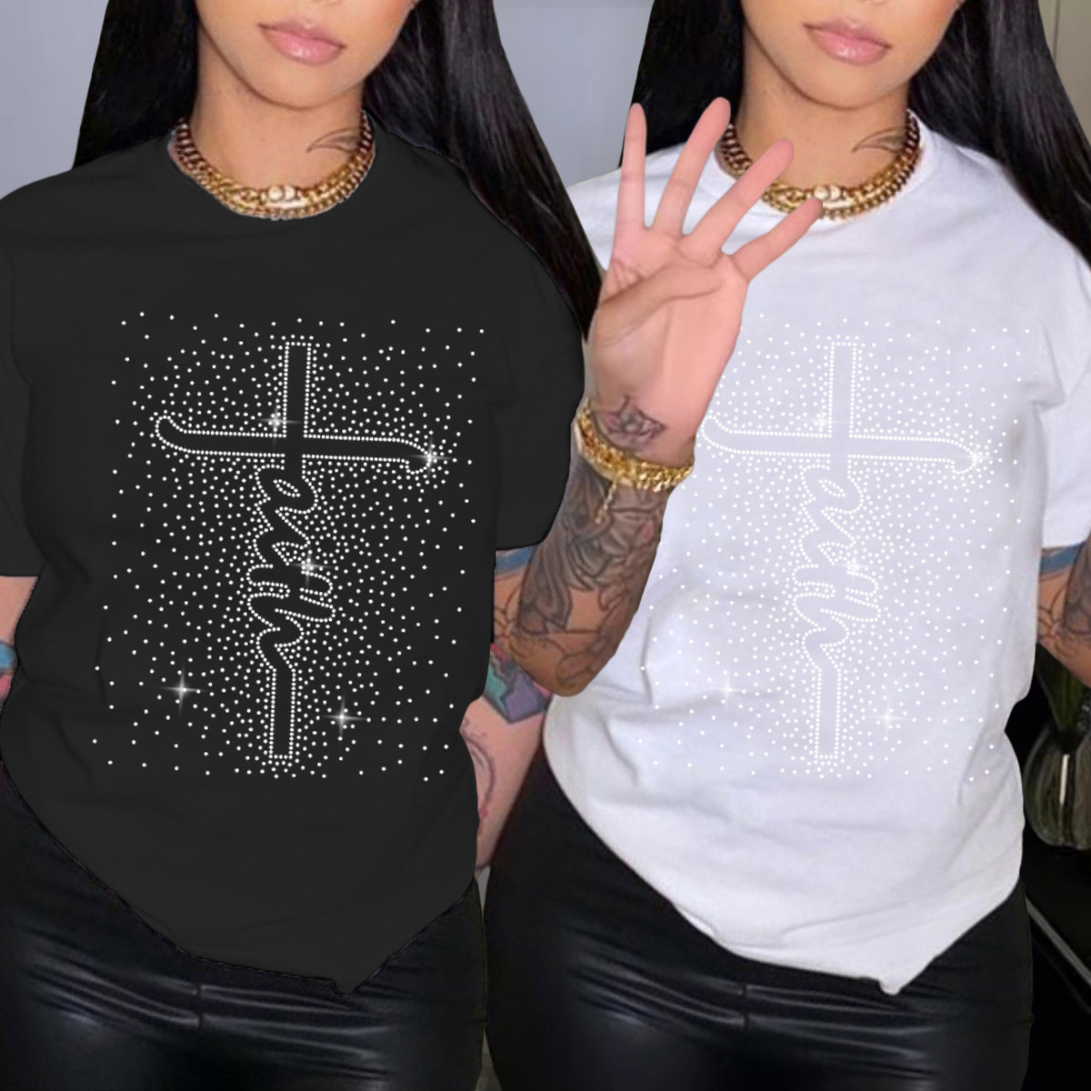 Print Crew Neck Short Sleeve Casual T-Shirt