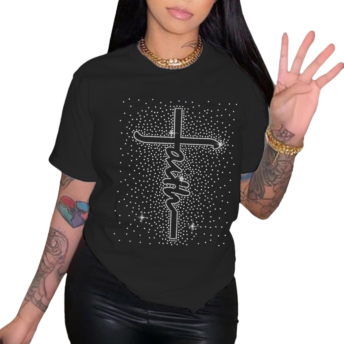 Print Crew Neck Short Sleeve Casual T-Shirt - Image 5